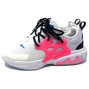 Nike React Presto GS 7 Toddler White Hyper Pink Blue Sneakers Shoes Kids Girls
